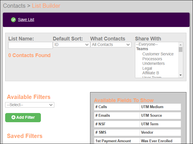 List Builder Page View Oct2023.png