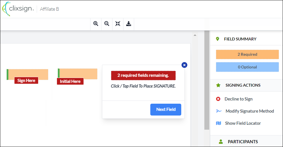 ClixSign Signature Fields on Document Oct2023.png