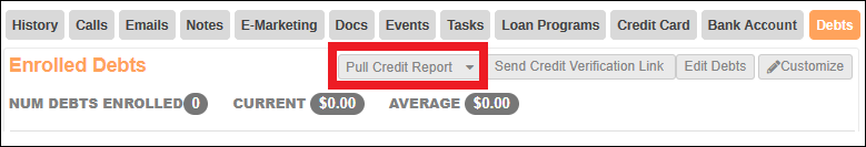 Debts Subtab to Pull Credit Report Dropdown Nov2023.png