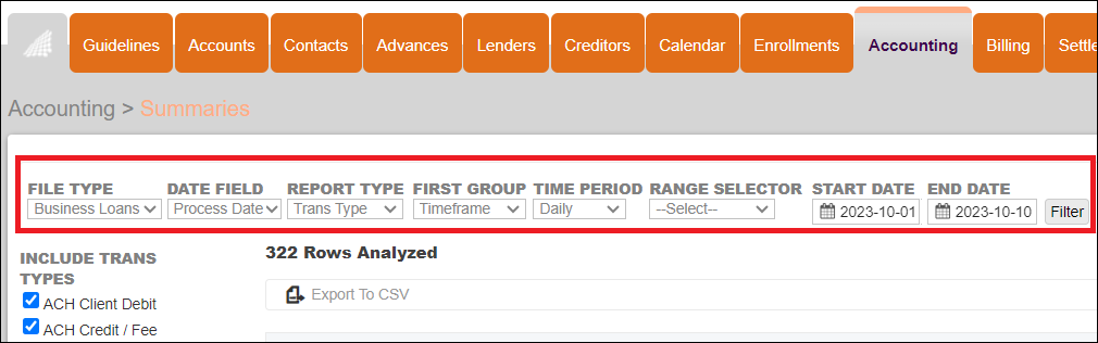 Summaries Report - Configuring Filters Oct2023.png