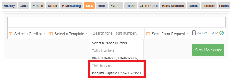Ytel SMS Client Dashboard to SMS Nested Tab Dec2023.png