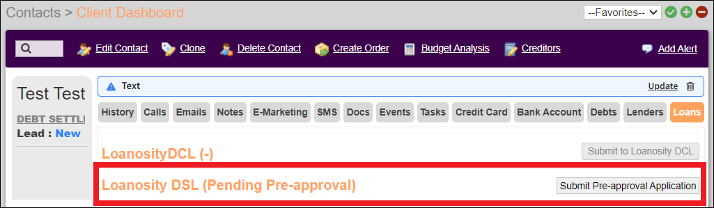 Loanosity DSL Client Tab to Loans Subtab Submit PreApproval Jun2024.png