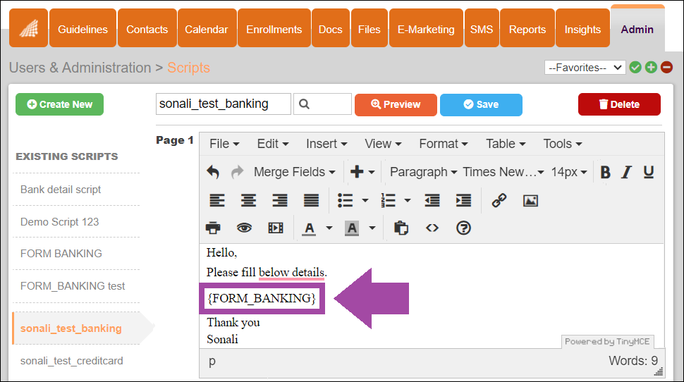 Form Banking Tag in CRM Scripts View 1 Jul2024.png