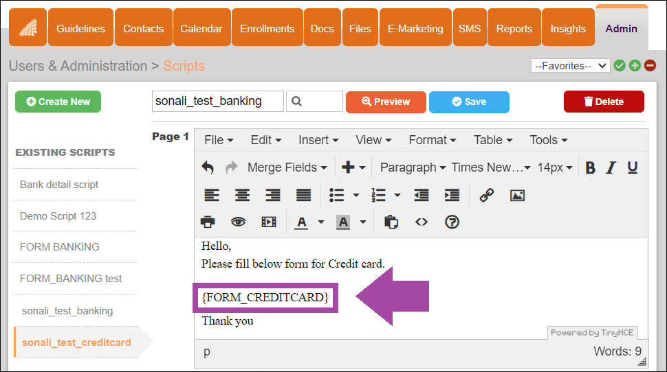 Form Banking Tag in CRM Scripts View 2 Credit Jul2024.png