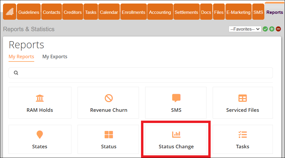 Reports Tab to Status Change Report Feb2025.png