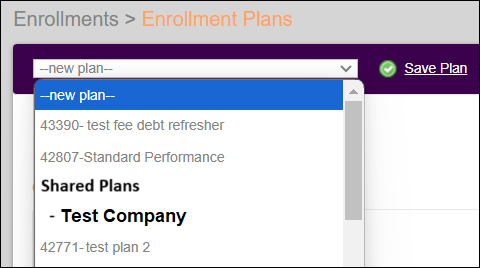 Enrollments Tab to Plans - Shared Plans Dropdown View Ext Version Feb2025.png