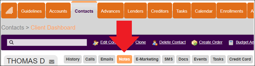 Contacts Tab to Client Dashboard to Notes Nested Tab View 2 Feb2025.png