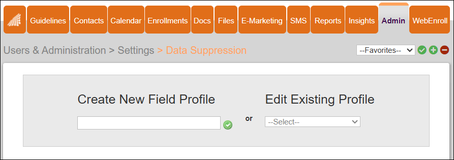 Admin Tab to Settings to Data Suppression Page Mar2025.png