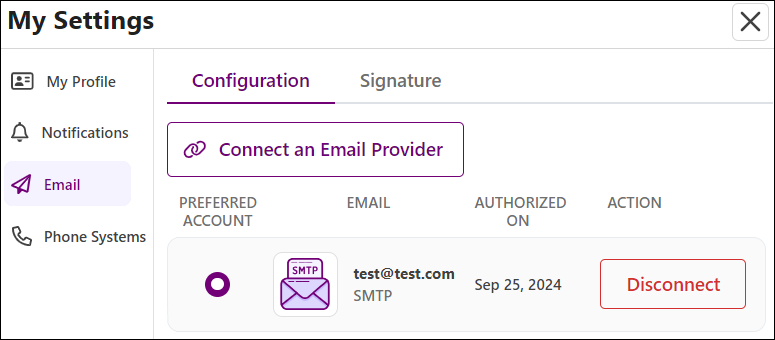 My Settings to Email Option to Configuration Tab Mar2025.png