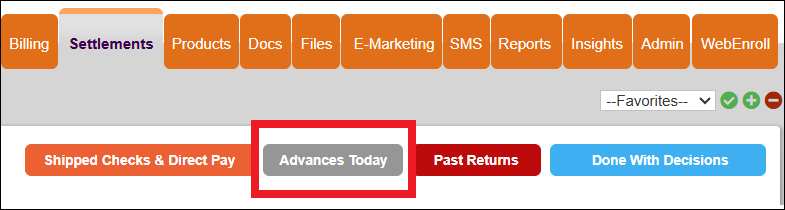 Settlements Tab Advances Today Option Mar2025.png