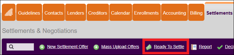 Settlements Tab to Ready to Settle in NavBar Mar2025.png
