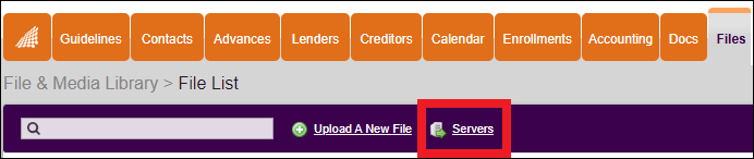 Files Tab to Servers Option NavBar2 May2025.png