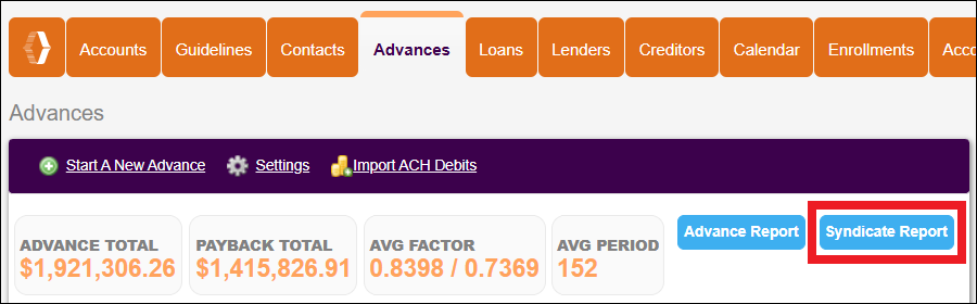 Advances Tab to Syndicate Report Button Jul2025.png