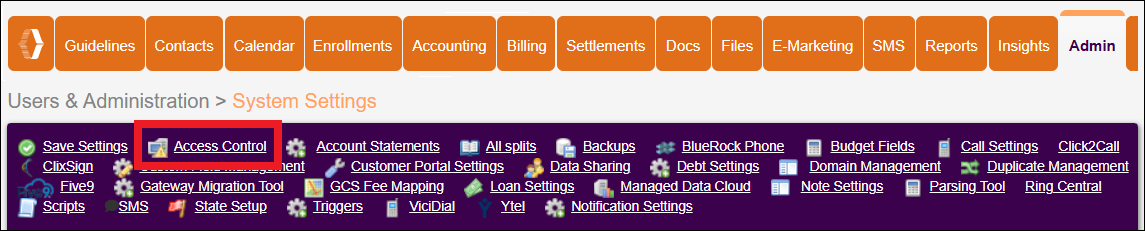 Admin Tab to Access Control Option 2 2FA Jul2025.png