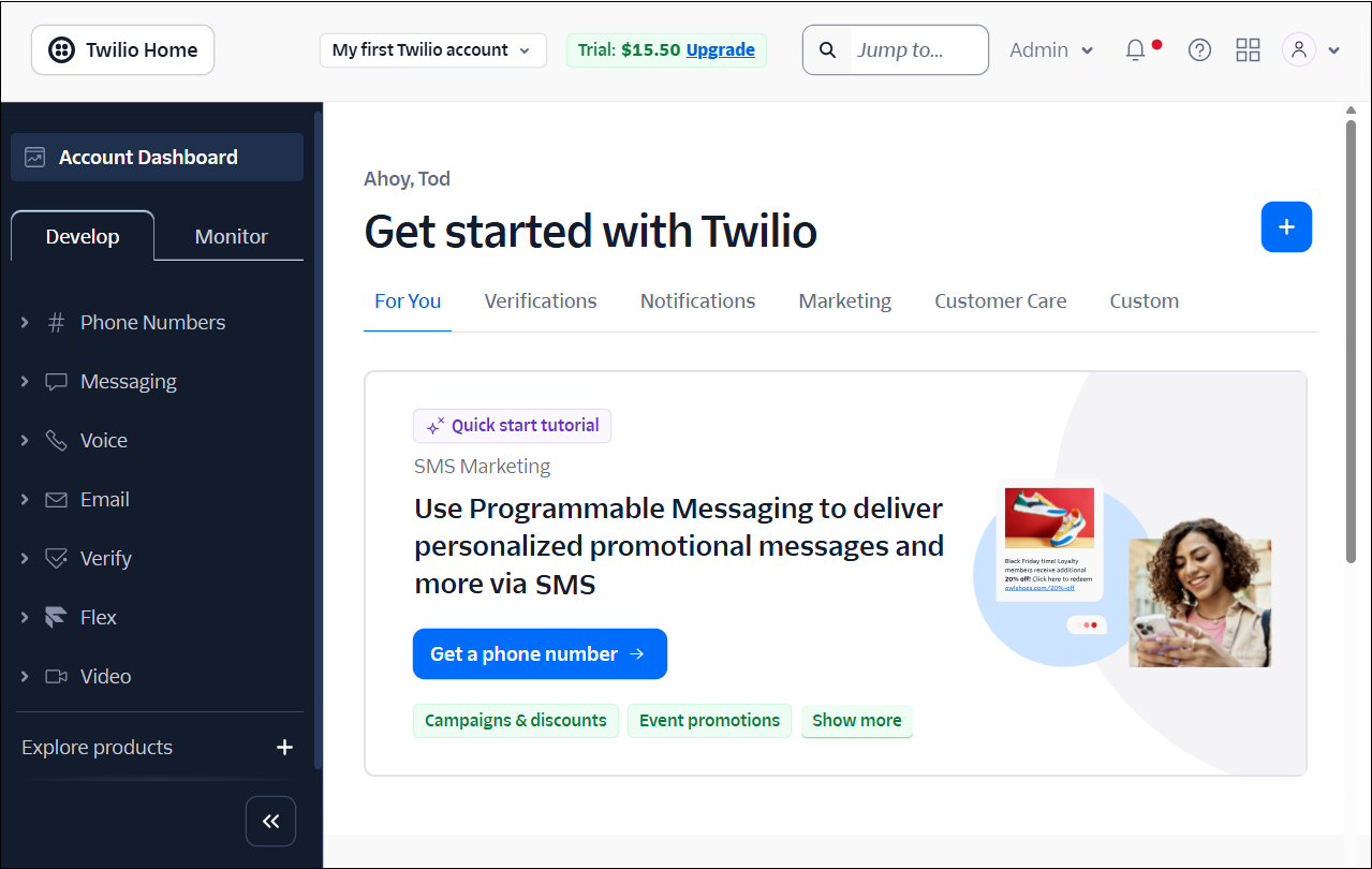 Twilio After Login View Sep2025.png