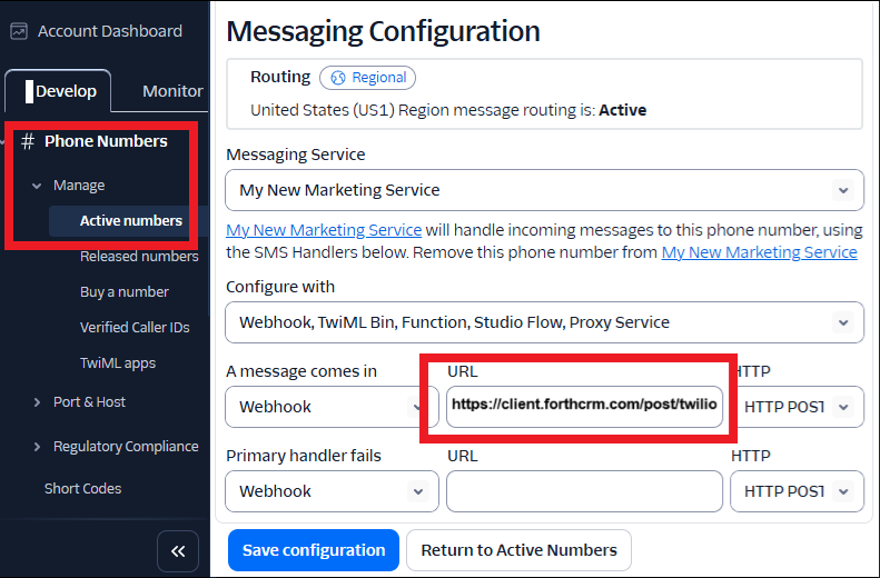 Setting up the SMS platform – Forth