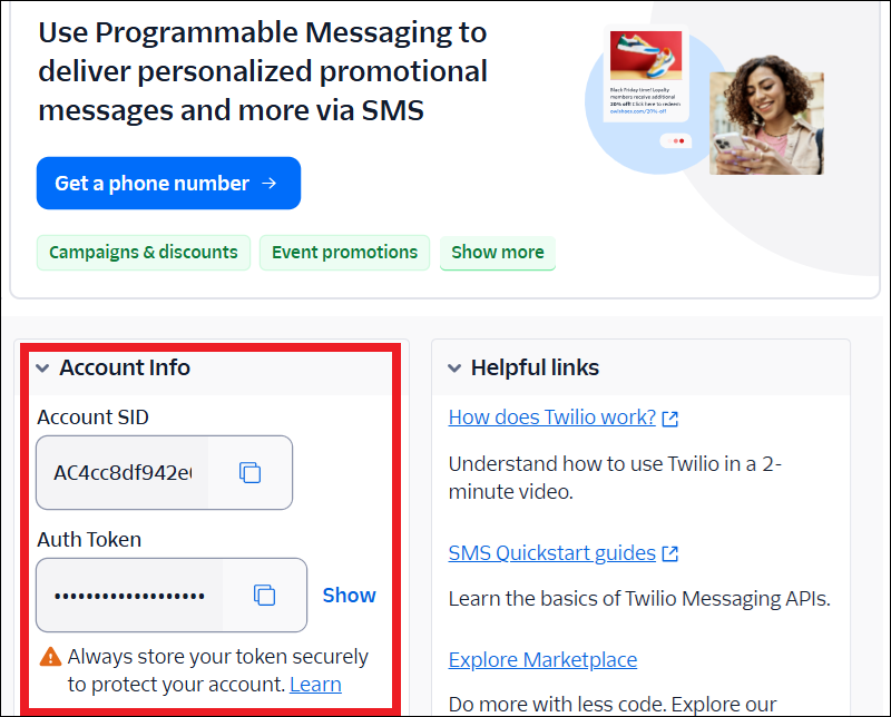 Twilio Account Info SID and Token View Sep2025.png