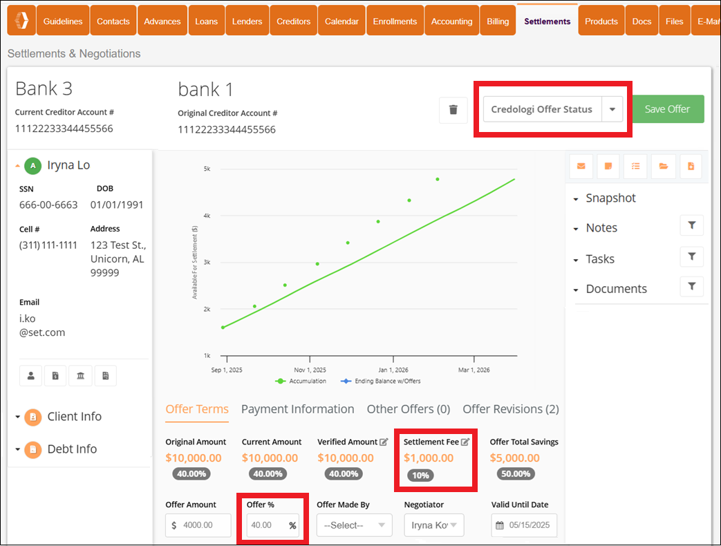 Settlement Tab to Showing Credologi Offer Status Dropdown Menu Aug2025.png