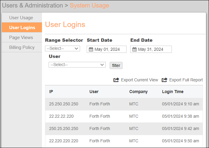 System Usage to User Logins View May2024.png