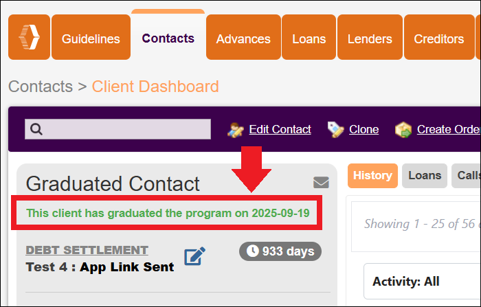 Graduate Date in Client Dashboard View Oct2025.png