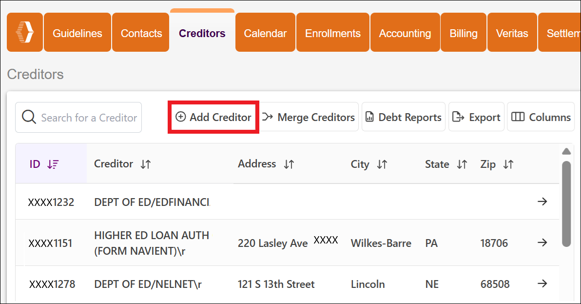 Creditors Tab to Add Creditor Button Oct2025.png