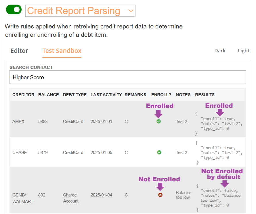 Parser Tool Test Sandbox Search Results Explained Nov2025.png
