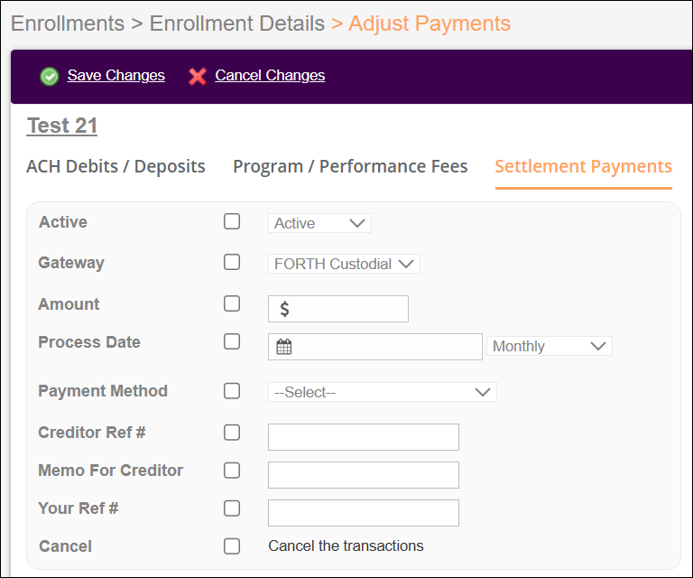 Enrollments Tab to Enrollment Details to Adjust Payments to Settlement Payments Nov2025.png