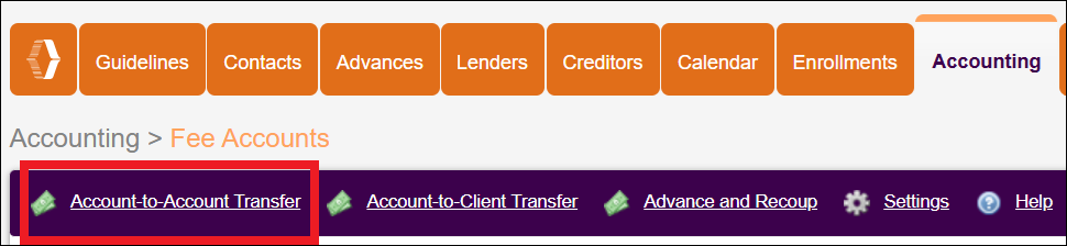 Accounting Tab to Fee Accounts to Accont to Account Transfer.png