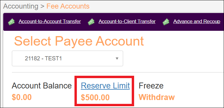 Accounting Tab to Fee Accounts to Reserve Limit Link Nov2025.png