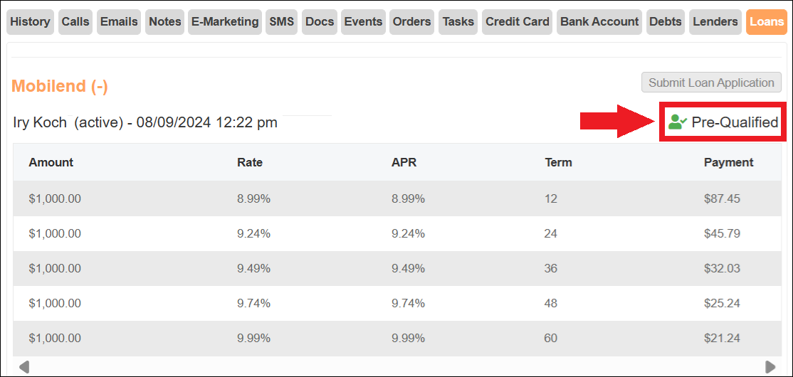 Mobilend in Contact History as Pre-Qualified 1 Nov2025.png
