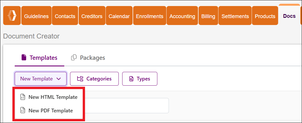 Docs Tab to Doc Creator to Template Oct2025.png