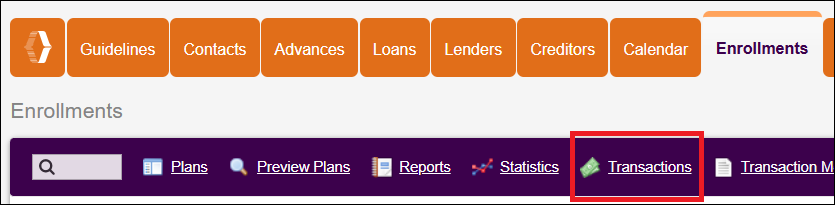 Enrollments Tab to Transactions in NavBar Jan2026.png