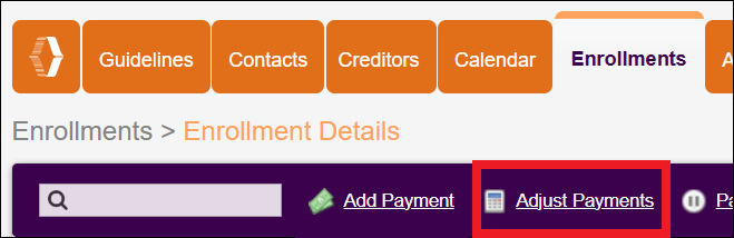 Enrollments Tab to Enrollment Details to Adjust Payment Oct2025.png