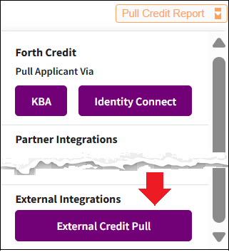 Client Dashboard to Debts Nested Tab Pull Credit Report Dropdown to SHORT External Credit Pull Jan2026.png