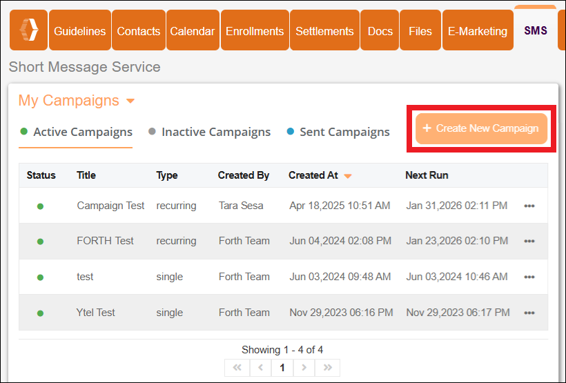 SMS Tab to Create New Campaign Button Jan2026.png
