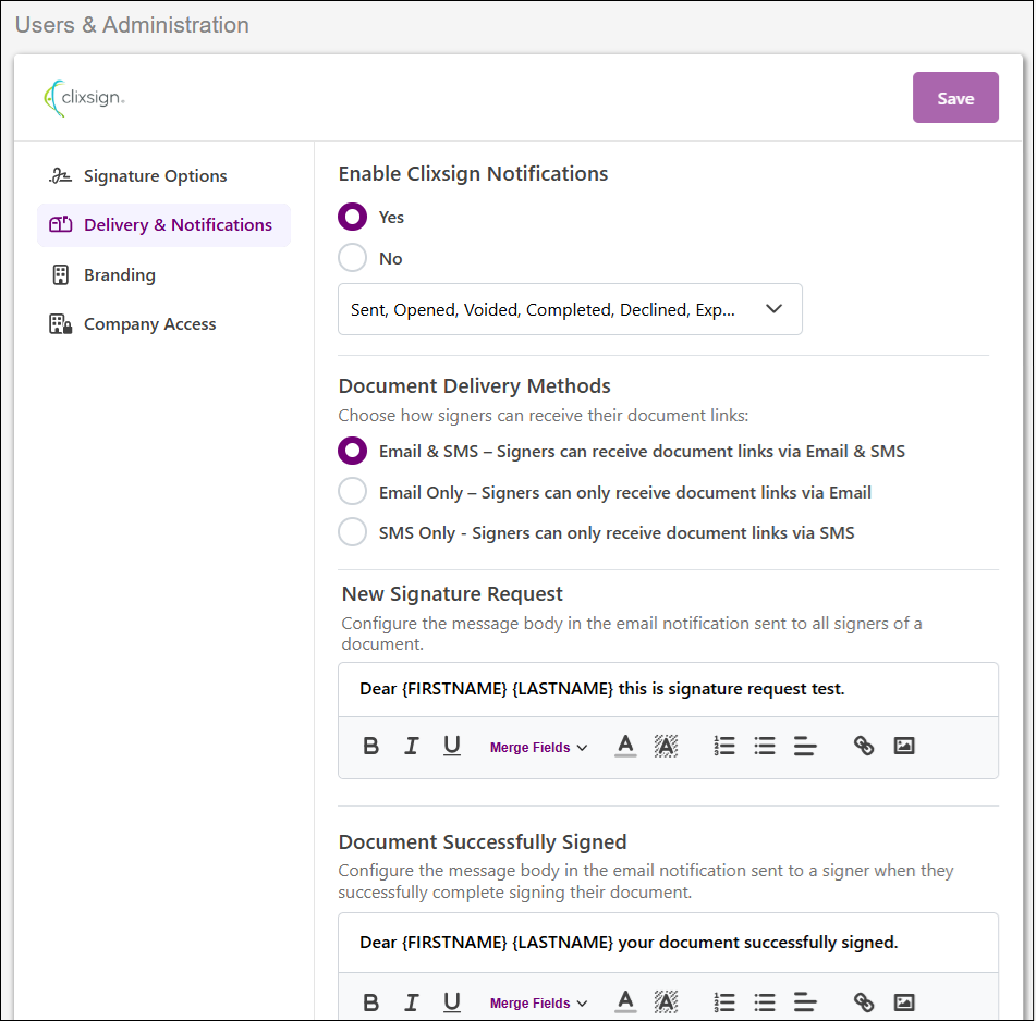 Clixsign Settings - Delivery and Notifications Jan2026.png