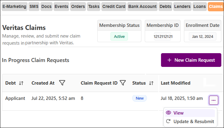Contacts Tab to Claims Nested Tab Veritas Aug2025 (1).png