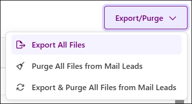 Export Purge Dropdown Options on Contacts to Mail Leads Page Feb2026.png