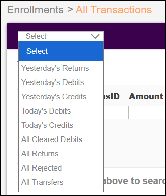 Enrollments Tab to All Transactions Dropdown Options View Feb2026.png