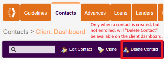 Client Dashboard to Delete Contact in NavBar Feb2026.png