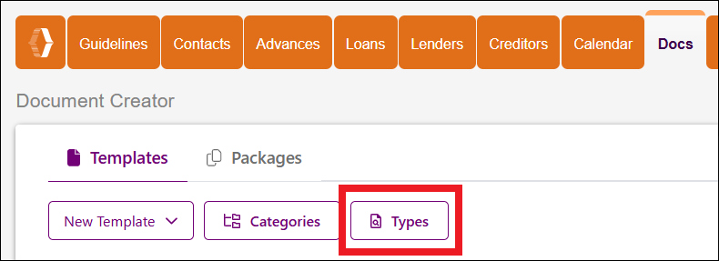 Docs Tab to Types Option Mar2026.png