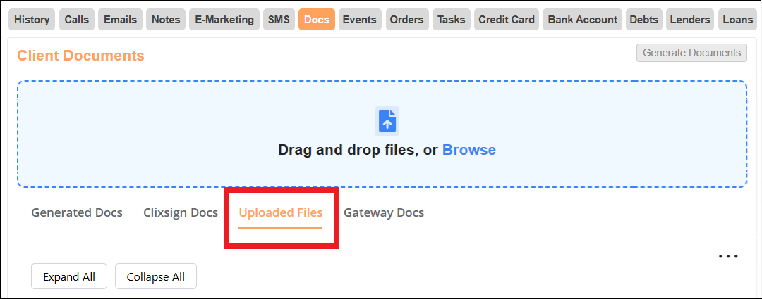 Client Dashboard to Select Uploaded Files Tab Mar2026.png