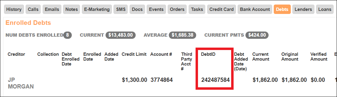 Debt ID on Debts Nested Tab View Mar2026.png