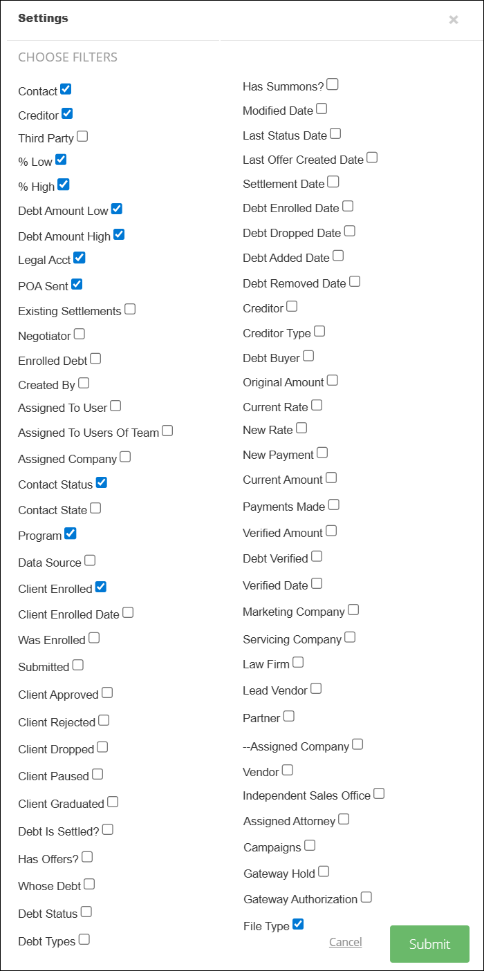 Ready to Settle Filtering Options Apr2026.png