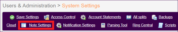 Admin Tab to Settings to Note Settings or Notification Settings Mar2026.png