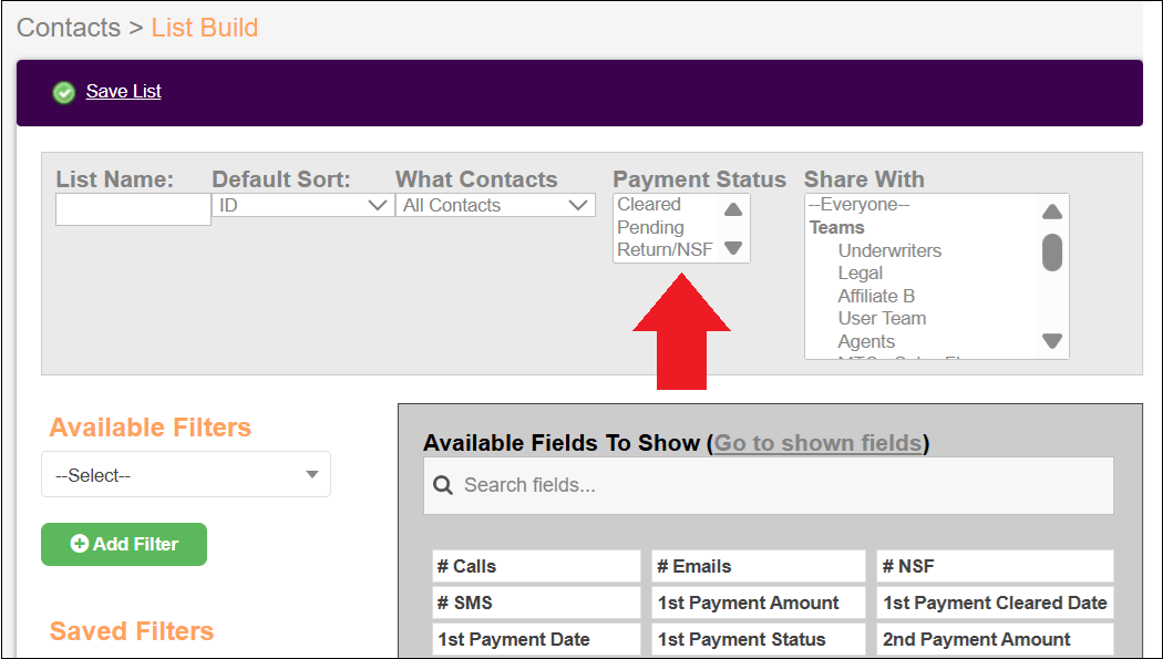 List Builder View with Payment Status Apr2026.png