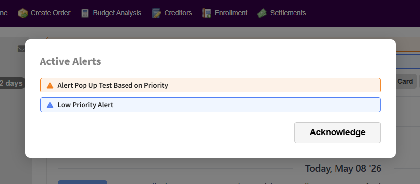 Active Contact Alert Popup with Acknowledgment May2026.png