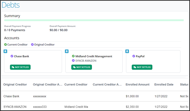 Debt Settlement Debt Summary Apr2025.png