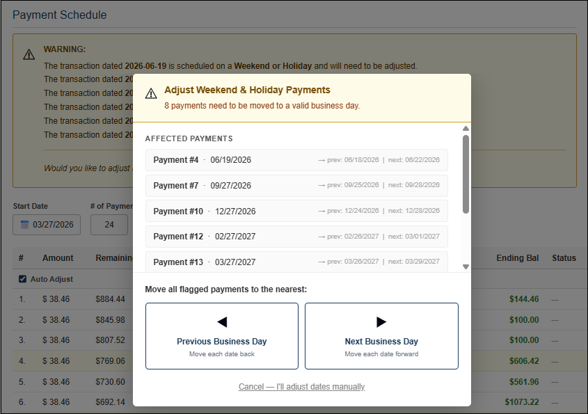 Adjust Payments for Weekends and Holidays View Apr2026.png