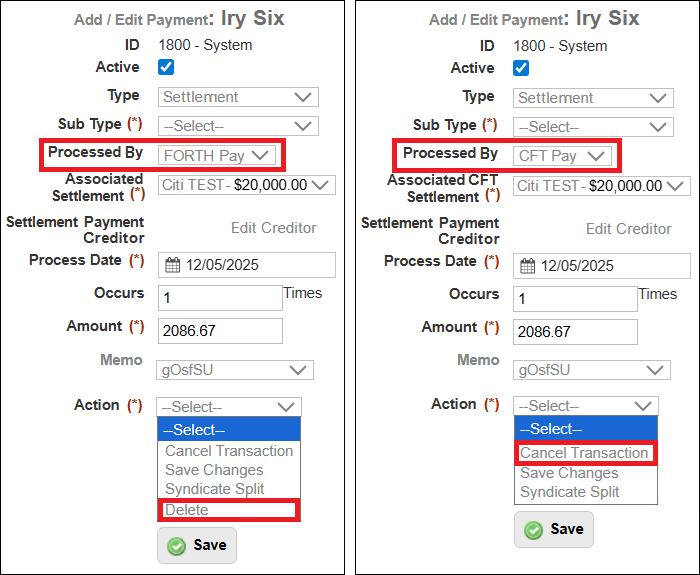 Cancel Enrollment for CFT and Delete for FP Option on Add Payment Screen for Transactions Option 2 Jun2026.png